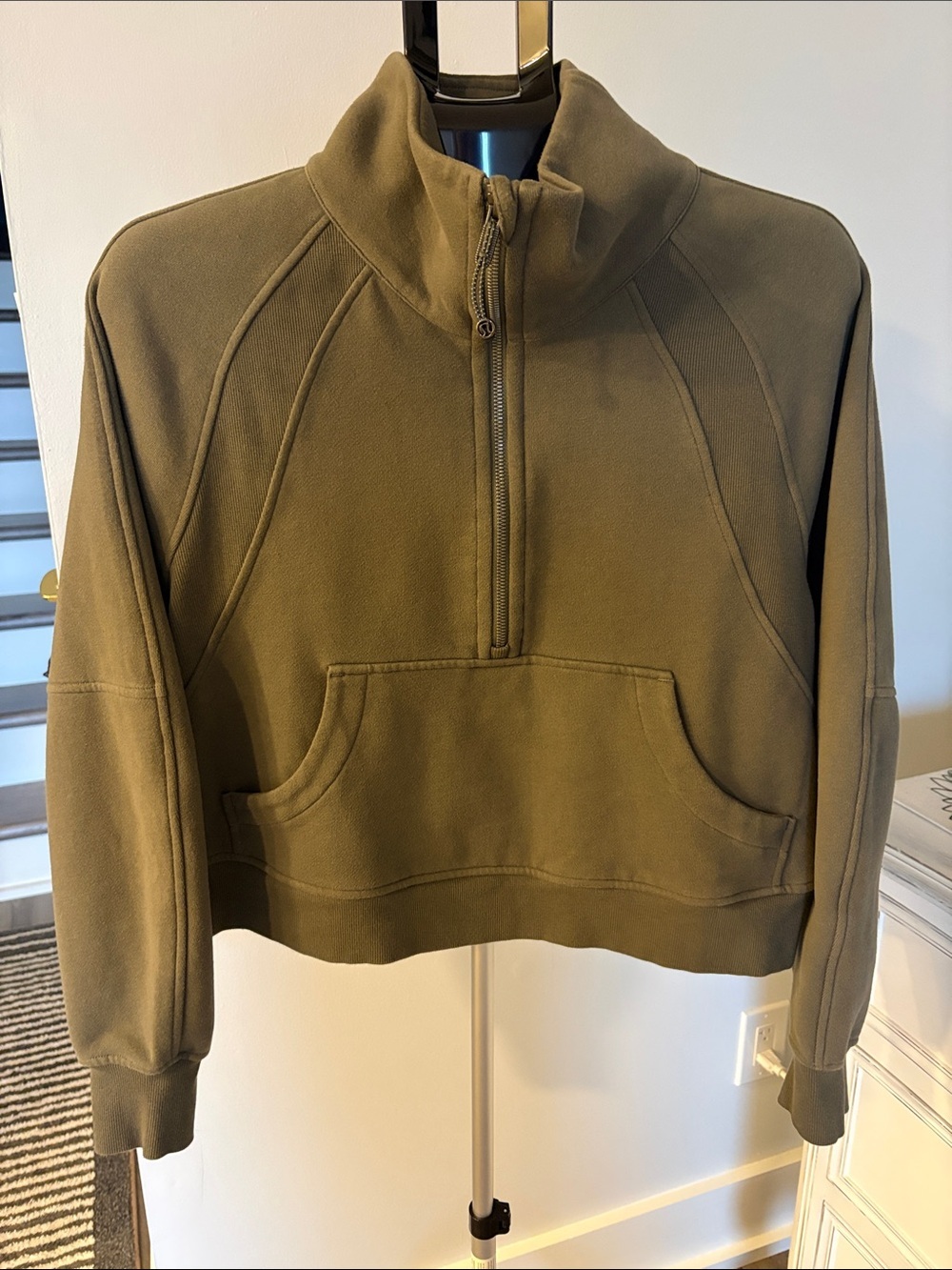 Lululemon Scuba Oversized Funnel Neck Half Zip ~ M/L ~ Army Green